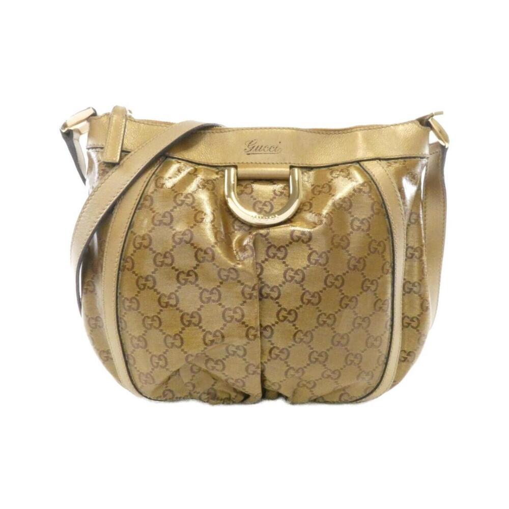 Gucci Abbey shoulder bag metallic gold GG canvas ring